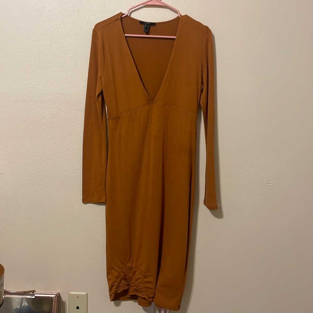 Long sleeve deep v dress almost new worn once